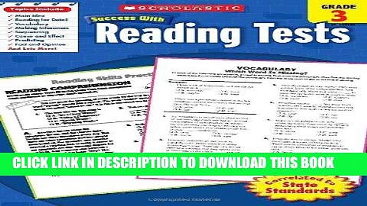 Best Seller Scholastic Success With Reading Tests,  Grade 3 (Scholastic Success with Workbooks: