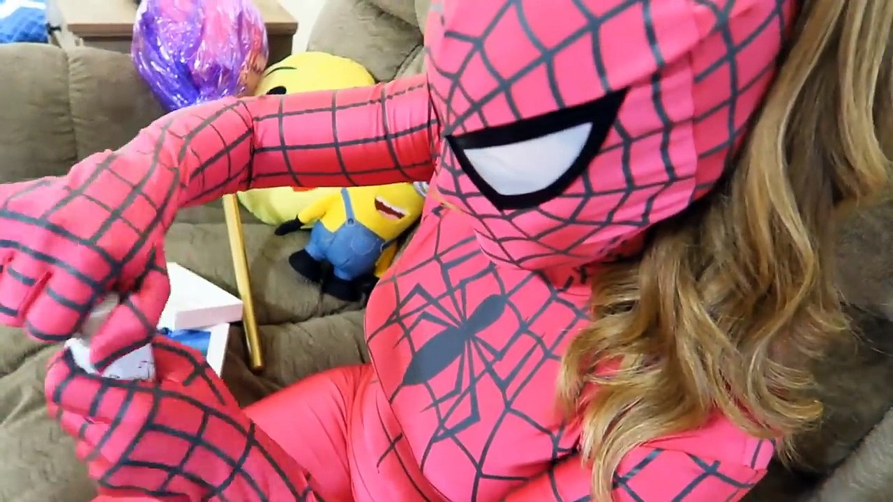 Pink Spidergirl vs Spiderman vs Batman vs Joker Balloon Challenge Superhero IRL Frozen Elsa Mermaid