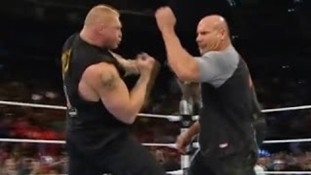 Goldberg and Brock Lesnar Face To Face in WWE RAW 14/11/2016