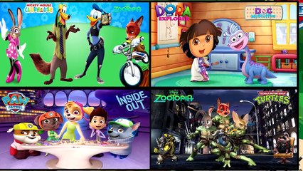 PAW PATROL Full Funny Coloring Videos with MADAGASCAR, INSIDE OUT, THE SIMPSONS & MCKEY CLUBHOUSE