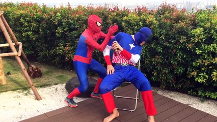 #Spiderman Captain America vs Wolf Monster W/ Scream FIGHT MATCH Villian vs Superheros In Real Life