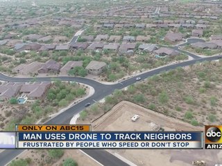 Man tries to enforce traffic laws on a private road with his drone