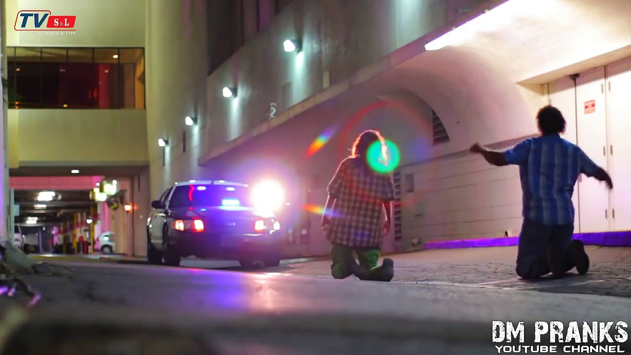 Killer Clown Scary pranks #3 - Clown frightened women chainsaw at the hotel.