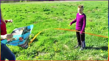 ВЛОГ ФЕРМА + Сделай САМ / Простой ВОЗДУШНЫЙ ЗМЕЙ DIY KITE Kids How to make