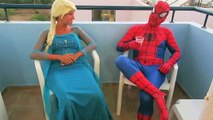 Frozen Elsa vs Maleficent & Joker! w/ Spiderman, Pink Spidergirl, Superman, JokerGirl Superhero Fun