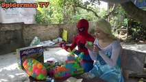 Spiderman vs Venom vs Frozen Elsa gunfight, Anna Joker Captain Fun Superheroes in real life