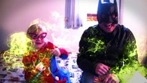 BATMAN vs SPIDERGIRL in a FARTING superhero contest In Real Life (Gross Poops and Farts) NEW 2016