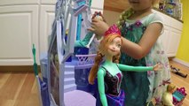 GIANT Frozen Elsas Ice Palace Castle Huge Egg Surprise Opening Frozen Toys Kristoff & Anna Doll