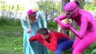 Frozen Elsa w/ Pink SpiderGirl save Spiderman! Batman becomes Hulk! Superheroes in Real Life