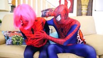 Spidergirl pregnant! Dr Joker w/ Spiderman Deadpool Maleficent & Captain America Superhero IRL