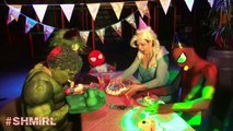 FROZEN ELSA BIRTHDAY PARTY Indoor Playground SPIDERMAN HULK Superhero Movie in Real Life SHMIRL
