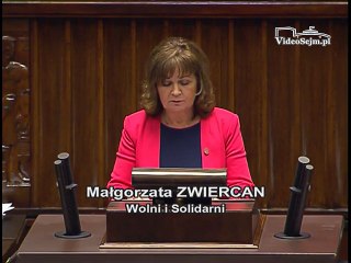 Poseł Małgorzata Zwiercan - Wystąpienie z dnia 03 listopada 2016 roku.