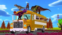 Dinosaurs Cartoons Singing Wheels On The Bus Go Round And Round Children Nursery Rhymes