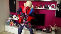 SPIDERMAN wears dress FROZEN ELSA PRANK - Superhero in real life