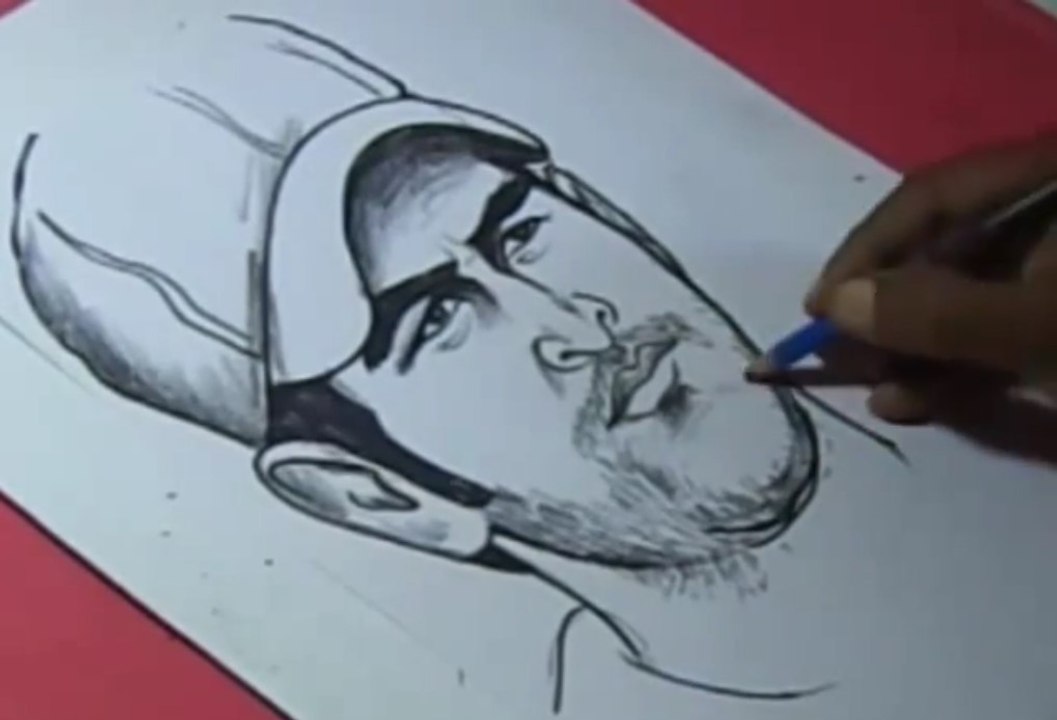 How to Draw INDIAN CRICKETOR DHONI DRAWING for kids