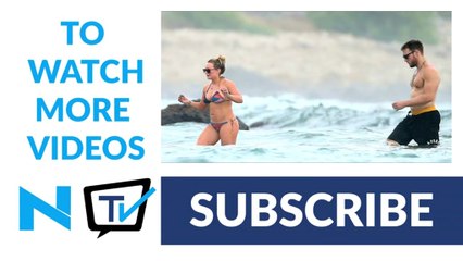 Hilary Duff shows off her fit figure in a skimpy bikini