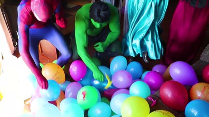 Hulk Becomes EVIL HULK! w/ Spiderman Frozen Elsa Evil Devil Joker Venom! Superhero fun