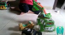 playing toy cars, excavators, trucks etc children funny and happy videos