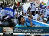 Trabajadores de salud de Perú se mantienen en huelga