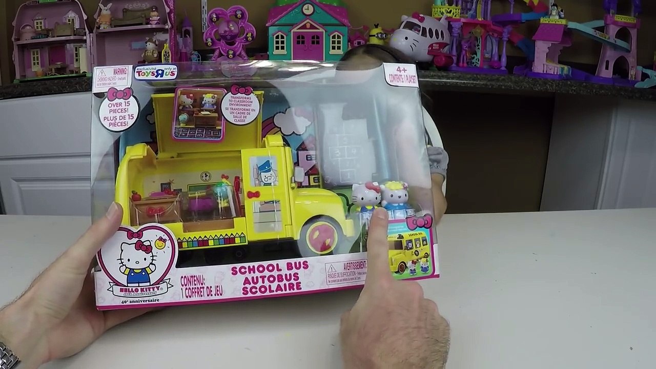 CUTE HELLO KITTY SCHOOL BUS FIFI HK Figures Surprise Toy Kid-Friendly Kids HelloKitty Toys Opening