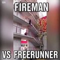 Pompier VS freerunner : qui grimpera l'immeuble le plus vite