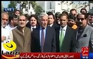 Khawaja Asif is Quite Distress While Talking to Media After Panama Leaks Hearing(1)