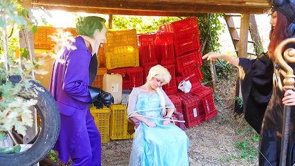 Maleficent kidnaps Frozen Elsa!! w/ Spiderman & Joker - Funny Superheroes In Real Life Compilation