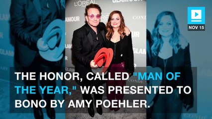 Bono accepts his 'Glamour' Women of the Year award