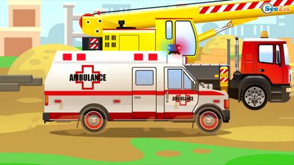 The Red Crane Cartoons - Construction Trucks Episodes for kids