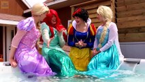 Frozen Elsa & Spiderman PRINCESS PARTY with Rapunzel, Ariel Mermaid, Snow White! - Joker & Catwoman