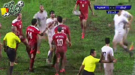 درگیری بازیکنان در بازی سوریه و ایران