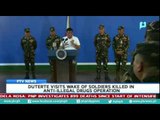 President Rody Duterte visits wake of soldiers killed in anti-illegal drugs operation