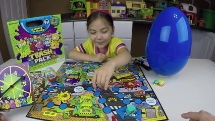 COOL TRASH PACK GAME + Big Surprise Egg Opening Trash Can Trashies Surprise Toys + Superheroes