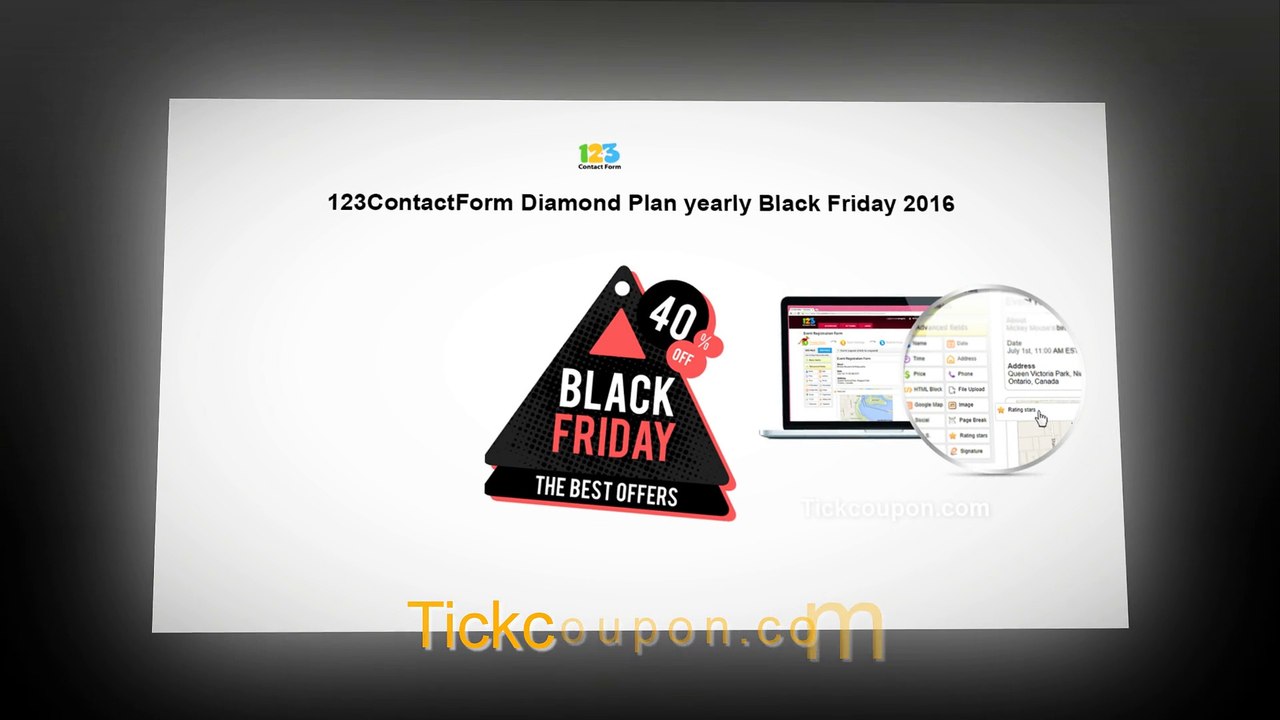 40% OFF 123ContactForm Diamond Plan yearly Black Friday 2016