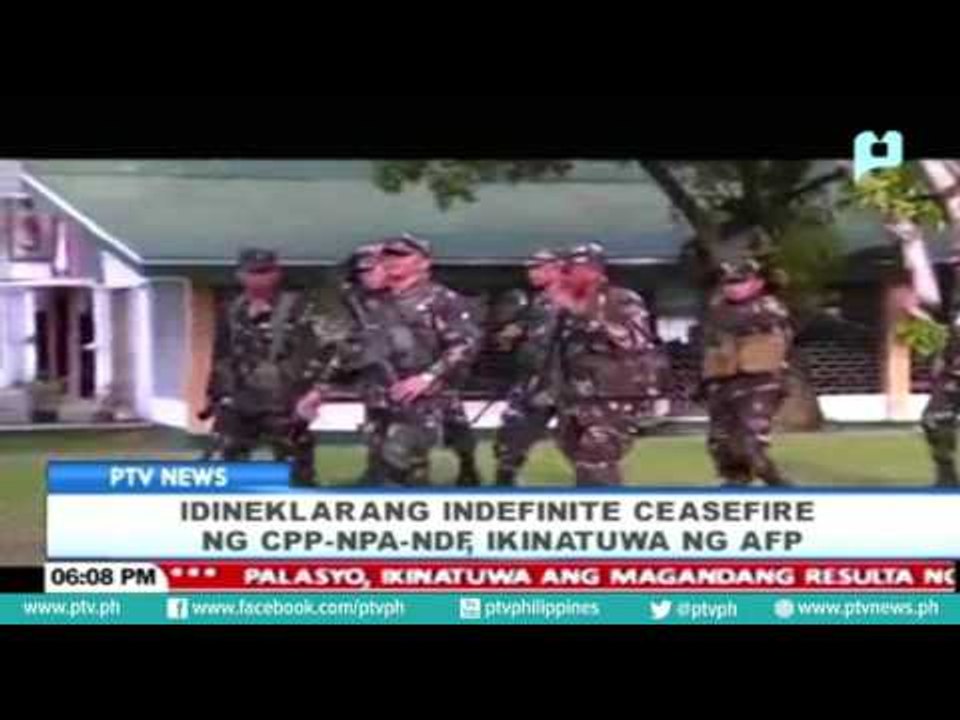 Idineklarang 'indefinite ceasefire' ng CPP-NPA-NDF, ikinatuwa ng AFP