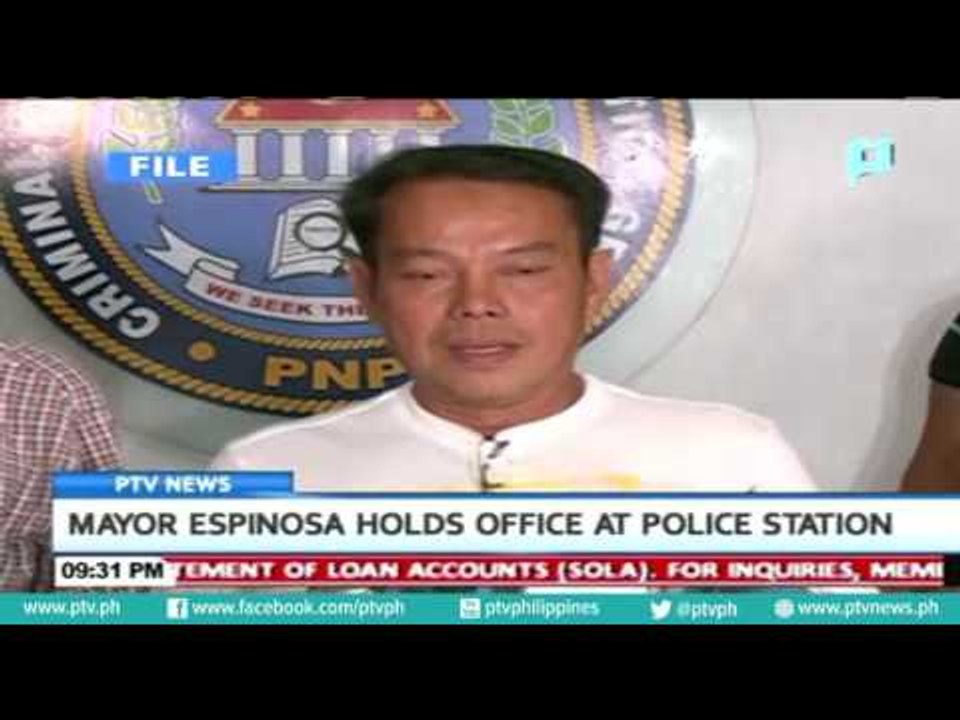 Mayor espinosa holds office at police station