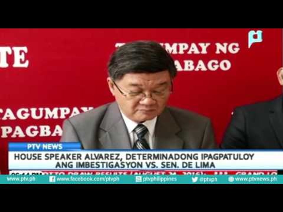 House speaker Alvarez, determinadong ipagpatuloy ang imbestigasyon vs. Sen. De Lima