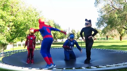 Fat ELSA & Spider-man Eat Giant CANDY SLUSHY! vs Joker Deadpool Funny Superhero Movie in real life