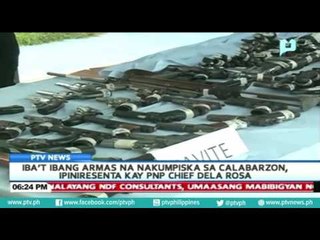 Iba't ibang armas na nakumpiska sa Calabarzon, ipiniresenta kay PNP Chief Dela Rosa