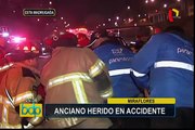 Miraflores: hombre queda atrapado en vehículo tras accidente