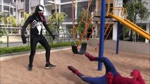 Spiderman & Elsa Frozen Elsa kidnapped BY VENOM in real life FUN superhero movie