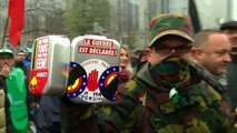 تظاهرات ارتش بلژیک در اعتراض به افزایش سن بازنشستگی