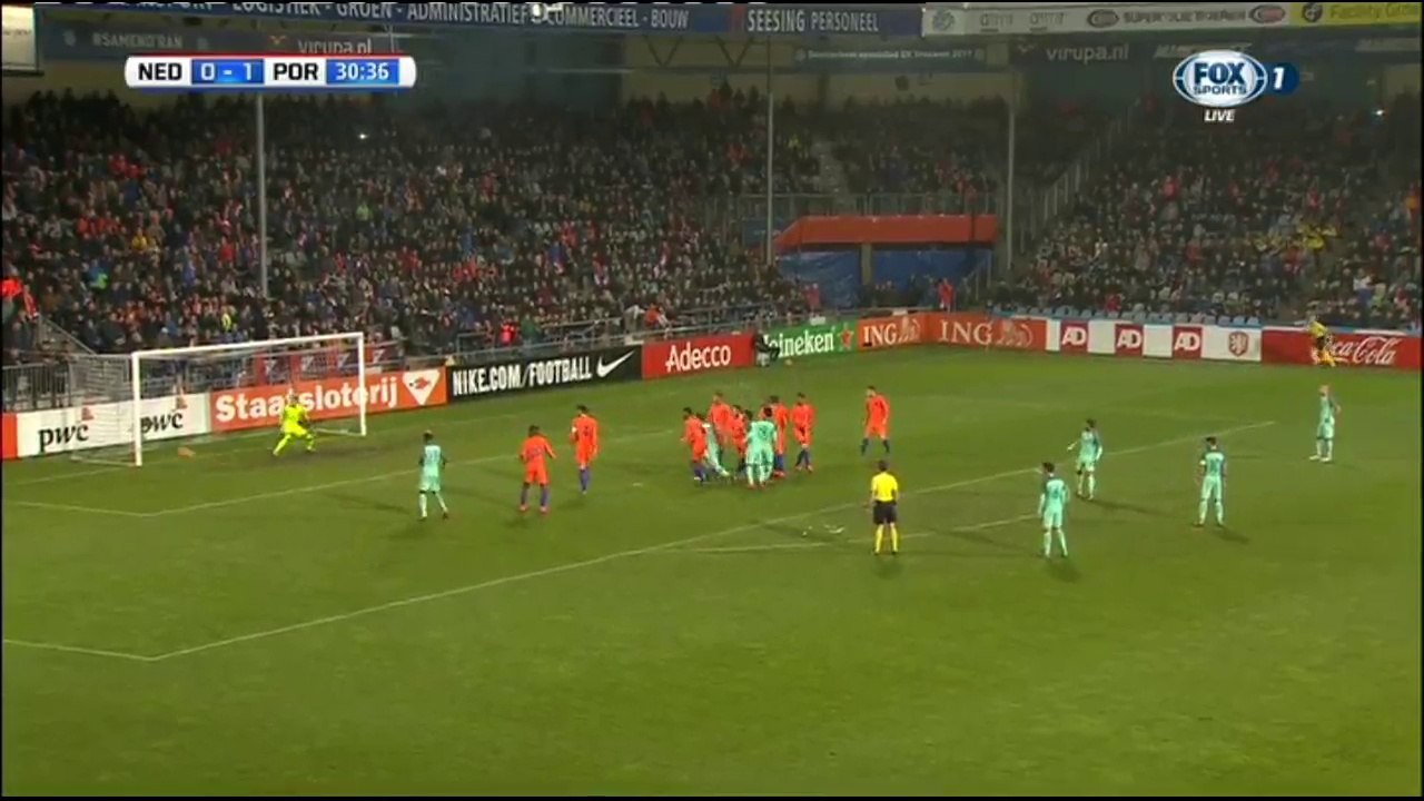 0-1 Luri Medeiros Free-Kick Goal HD - Netherlands U21 vs Portugal U21 - 15.11.2016 HD