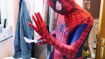 Spiderman skeleton scares Elsa Frozen! Funny Superheroes Movie in Real Life for Kids!