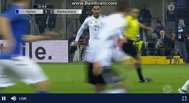 Chance for Leon Goretzka and great save by Gianluigi Buffon Italy 0-0 Germany