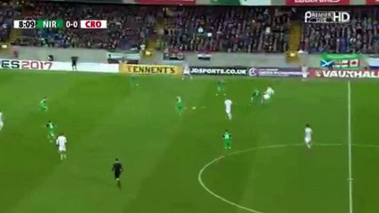 Mario Mandzukic (Croatia) goal against Northern Ireland (0-1)
