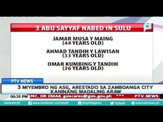 3 miyembro ng ASG, arestado sa Zamboanga city kaninang madaling araw