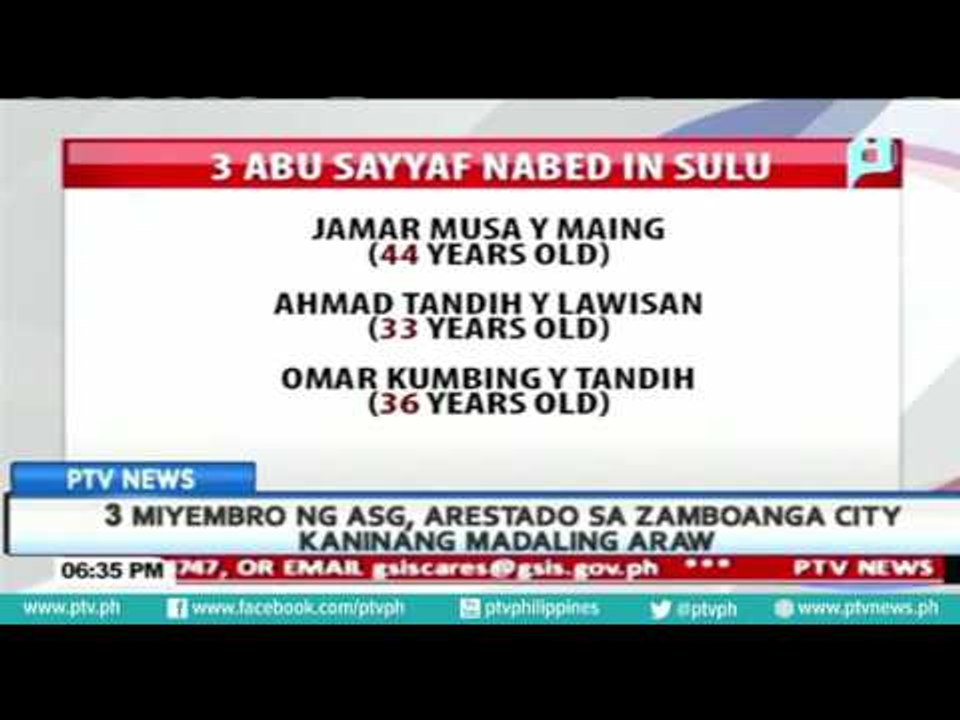 3 miyembro ng ASG, arestado sa Zamboanga city kaninang madaling araw