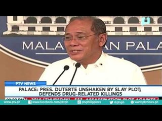Palace: Pres. Duterte unshaken by slay plot; defends drug-related killings