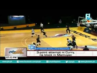 3-point attempt ni Curry, na block ni Mamuyac